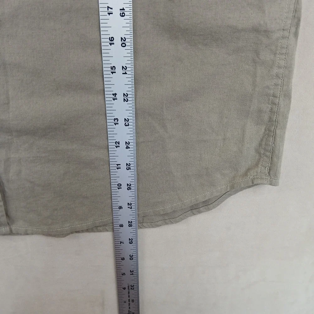 Levis XL Mens Shirt Button Up Short Sleeve Linen Blend‎ FLAW 24x27